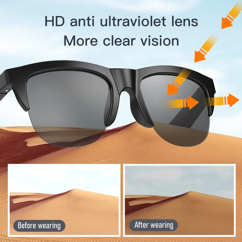 Bluetooth Smart Glasses with Bone Conduction Audio