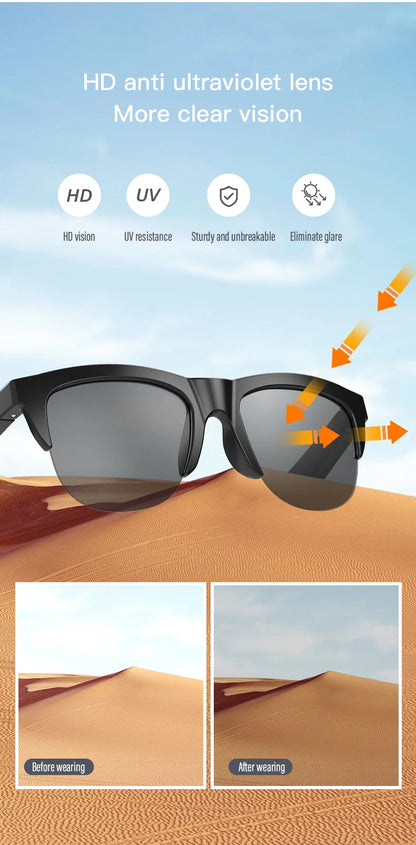 Bluetooth Smart Glasses with Bone Conduction Audio